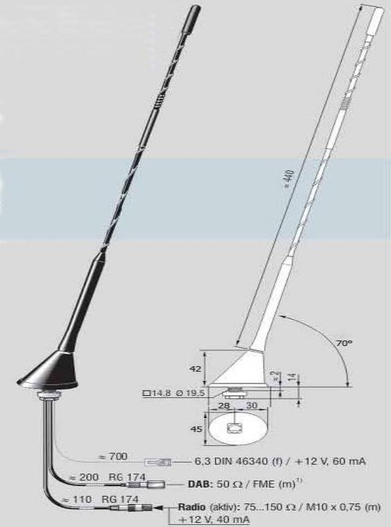 Antenne combin&eacute;e DAB+Radio 702
