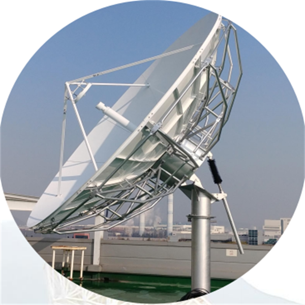 Diagramme sch&eacute;matique du fonctionnement de l'antenne parabolique