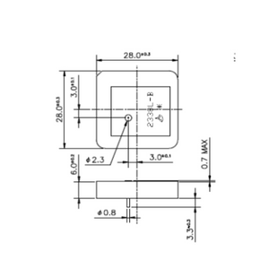 Antenne GPS en céramique à large bande 2332 MHz à polarisation LHCP